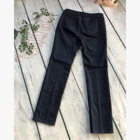 Lafayette 148 Jeans 8 dark Blue Straight Slim mid rise neutral classic women’s - Picture 4 of 15